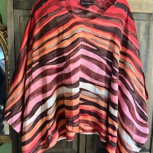 Dana Buchman Red and Pink Striped Tunic